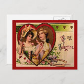 Carte postale victorienne Valentines Couple (Devant / Derrière)