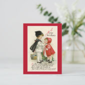 CARTE POSTALE VICTORIENNE vintage "A MERRY CHRISTM (Debout devant)
