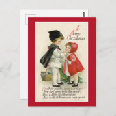 CARTE POSTALE VICTORIENNE vintage "A MERRY CHRISTM (Devant / Derrière)