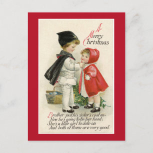 CARTE POSTALE VICTORIENNE vintage "A MERRY CHRISTM
