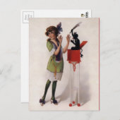 Carte postale Victorienne vintage Krampus (Devant / Derrière)