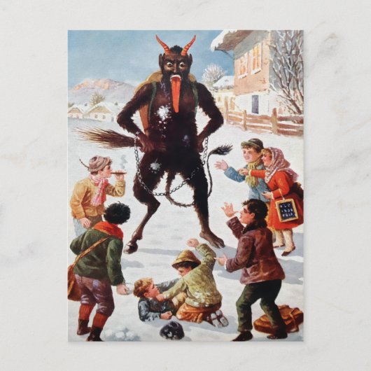 Carte postale Victorienne vintage Krampus (Devant)