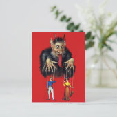 Carte postale Victorienne vintage Krampus (Debout devant)