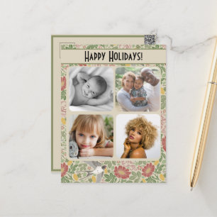 Carte Postale Victorienne Vintage Spring Red Daisy Bird Photo