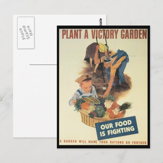 Carte Postale Victory Garden Guerre mondiale 2 (Devant / Derrière)