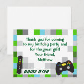 Carte Postale Vidéo Jeu Camion Anniversaire Merci de fête (Devant / Derrière)