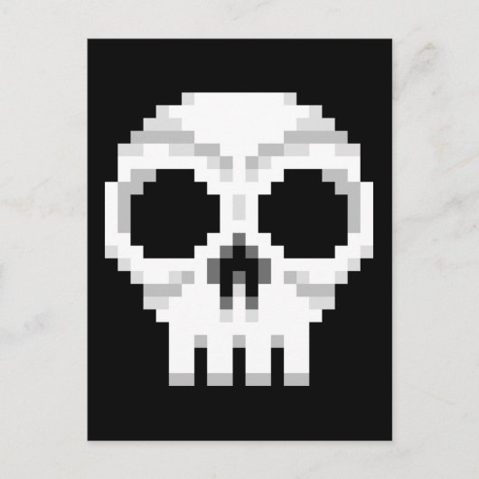 Carte Postale Videogame - Crâne de mort - Pixel Art (Devant)