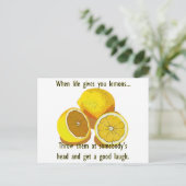 Carte Postale Vie Citrons Humour foncé Funny Fruit Jaune (Debout devant)