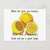 Carte Postale Vie Citrons Humour foncé Funny Fruit Jaune (Devant)