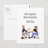 Carte Postale Vie, détermination et thé. Amis Amitié (Devant / Derrière)