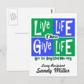 Carte Postale Vie en vie, puis donner vie (Devant / Derrière)