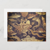 Carte Postale Vie marine, mosaïque de Pompéi (Devant / Derrière)