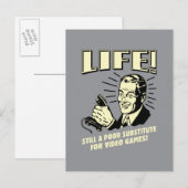 Carte Postale Vie : Mauvais Substitut Pour Les Jeux Vidéo (Devant / Derrière)