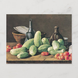 Carte Postale Vie morte avec concombres et tomates