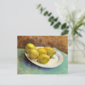 Carte Postale Vie morte avec des citrons sur une plaque (Debout devant)