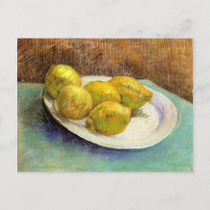 Carte Postale Vie morte avec des citrons sur une plaque
