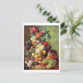 Carte Postale Vie morte avec fleurs et fruits (Debout devant)