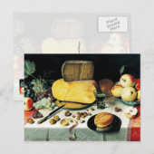 Carte Postale Vie morte avec Fruit, Noix et Fromage (Devant / Derrière)