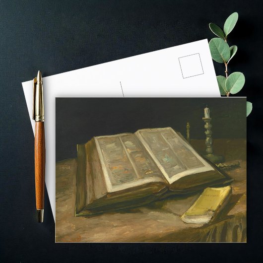 Carte Postale Vie morte avec la Bible par Vincent Van Gogh