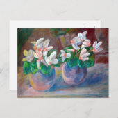 Carte Postale Vie morte avec peinture à cyclamen rose (Devant / Derrière)