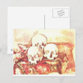 Carte Postale Vie morte avec trois crânes (Devant / Derrière)
