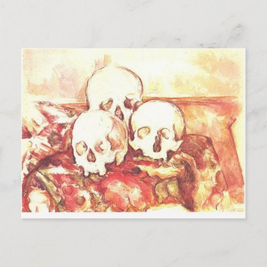 Carte Postale Vie morte avec trois crânes (Devant)