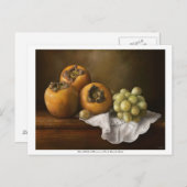 Carte Postale Vie morte classique avec persimmons et caisson de (Devant / Derrière)