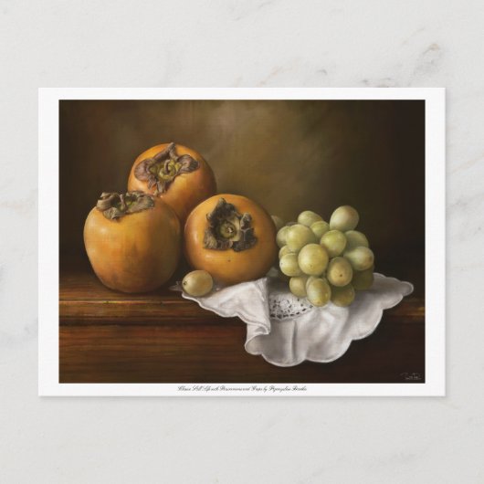 Carte Postale Vie morte classique avec persimmons et caisson de (Devant)