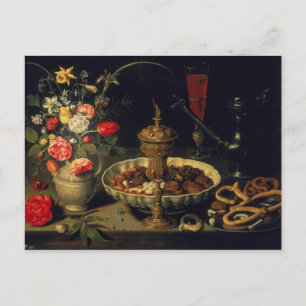 Carte Postale Vie morte des fleurs et des fruits secs, 1611