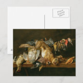 Carte Postale Vie morte d'oiseaux morts et de lièvre sur une tab (Devant / Derrière)