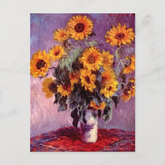 Carte Postale Vie morte : Fleurs de soleil par Claude Monet (Devant)