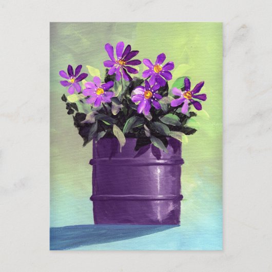 Carte Postale Vie morte florale pourpre (Devant)