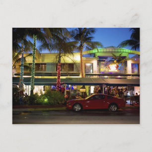 Carte Postale Vie nocturne sur Ocean Drive, South Beach, Miami
