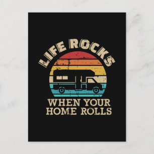 Carte Postale Vie roche lorsque votre maison roule vintage RV