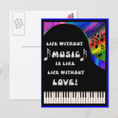 Carte Postale vie sans musique (Devant / Derrière)