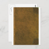 Carte Postale vieille couverture de livre en cuir (Devant / Derrière)