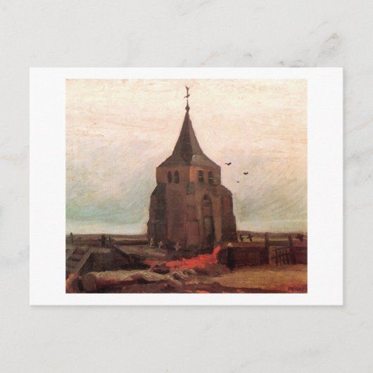 Carte Postale Vieille église de Nuenen Van Gogh Art (Devant)