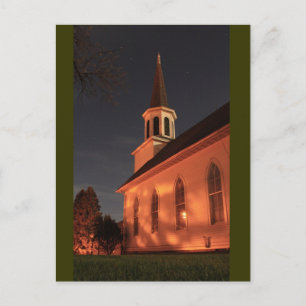 Carte Postale Vieille Église La Nuit