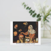 Carte Postale Vieille femme faisant frire des œufs par Diego Vel (Debout devant)