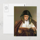 Carte Postale Vieille femme, lecture par Rembrandt (Devant / Derrière)