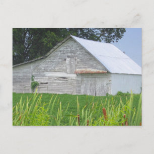 Carte Postale Vieille Grange Dans Un Champ Vert