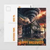 Carte Postale vieille maison à tornado halloween thème (Devant / Derrière)