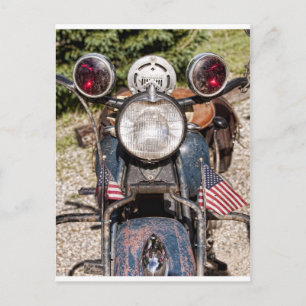 Carte Postale vieille moto de la police indienne