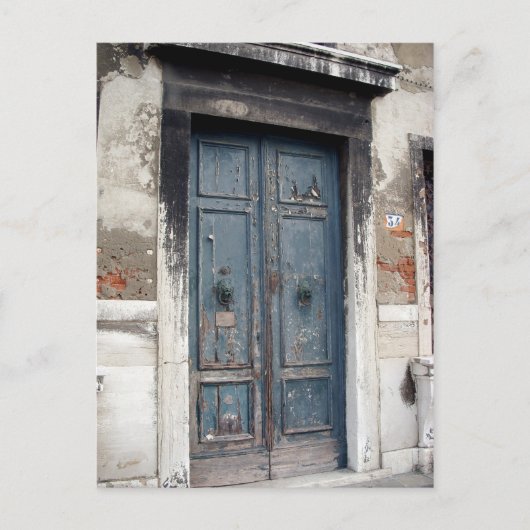 Carte Postale vieille porte bleue (Devant)