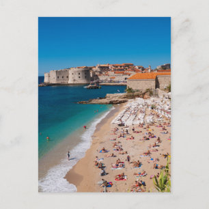 Carte Postale Vieille ville de Dubrovnik et plage de Banje