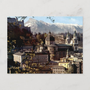 Carte Postale Vieille ville de Salzbourg et paysage alpin