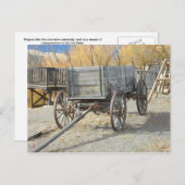 Carte Postale Vieille Wagon de l'Ancien Ouest (Devant / Derrière)