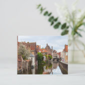 Carte Postale Vieilles maisons en Bruges, Belgique (Debout devant)