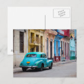 Carte Postale Vieilles voitures dans les rues de La Havane (Devant / Derrière)