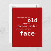 Carte Postale Vieillir : une voyante propose de lire le visage (Devant / Derrière)